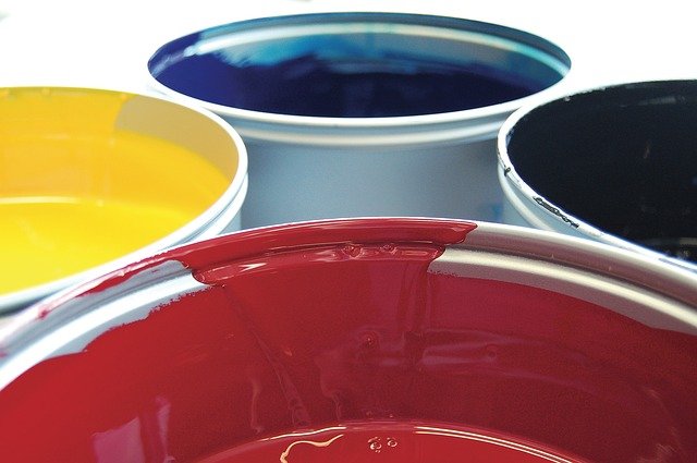 CMYK paint cans